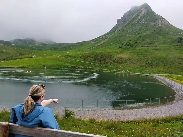 Mittagspitze Damüls mit Speichersee Uga